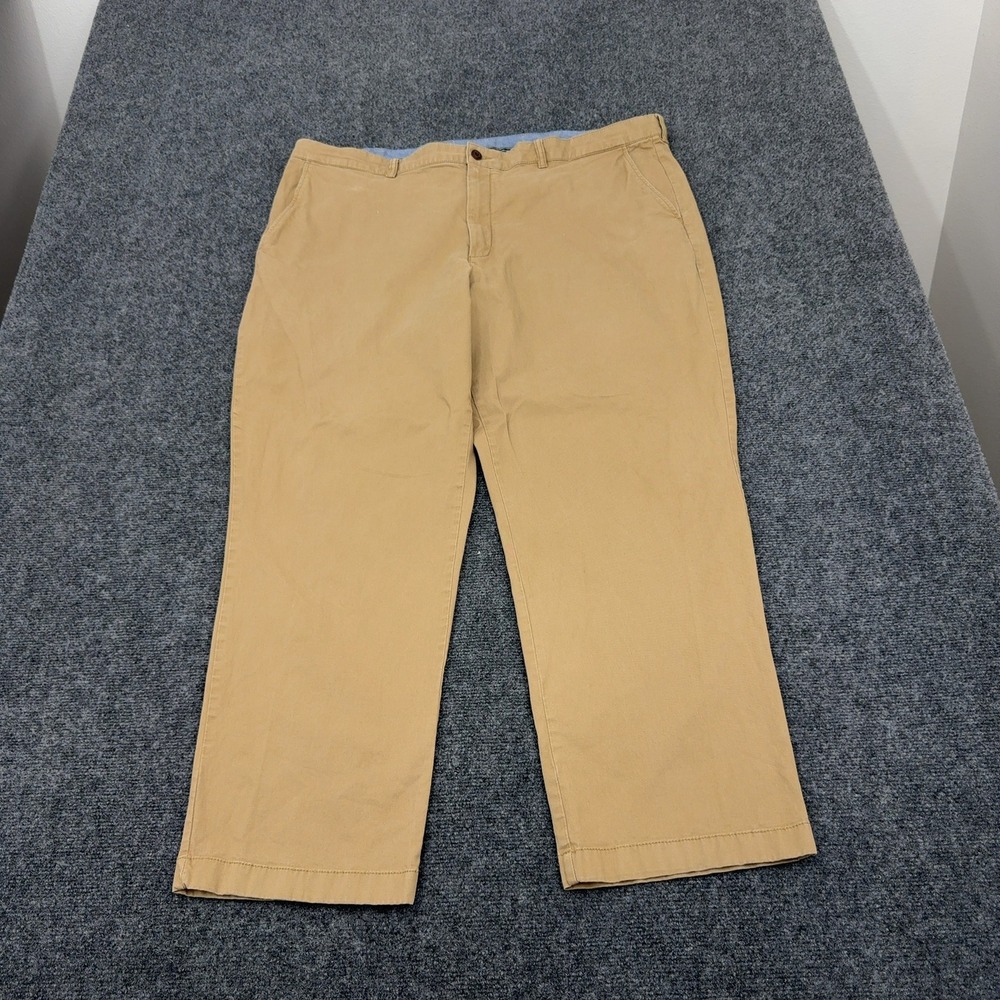 LL Bean Chino Pants Mens 44x30 Khaki Cotton Spandex Natural Fit‎ Casual Classic